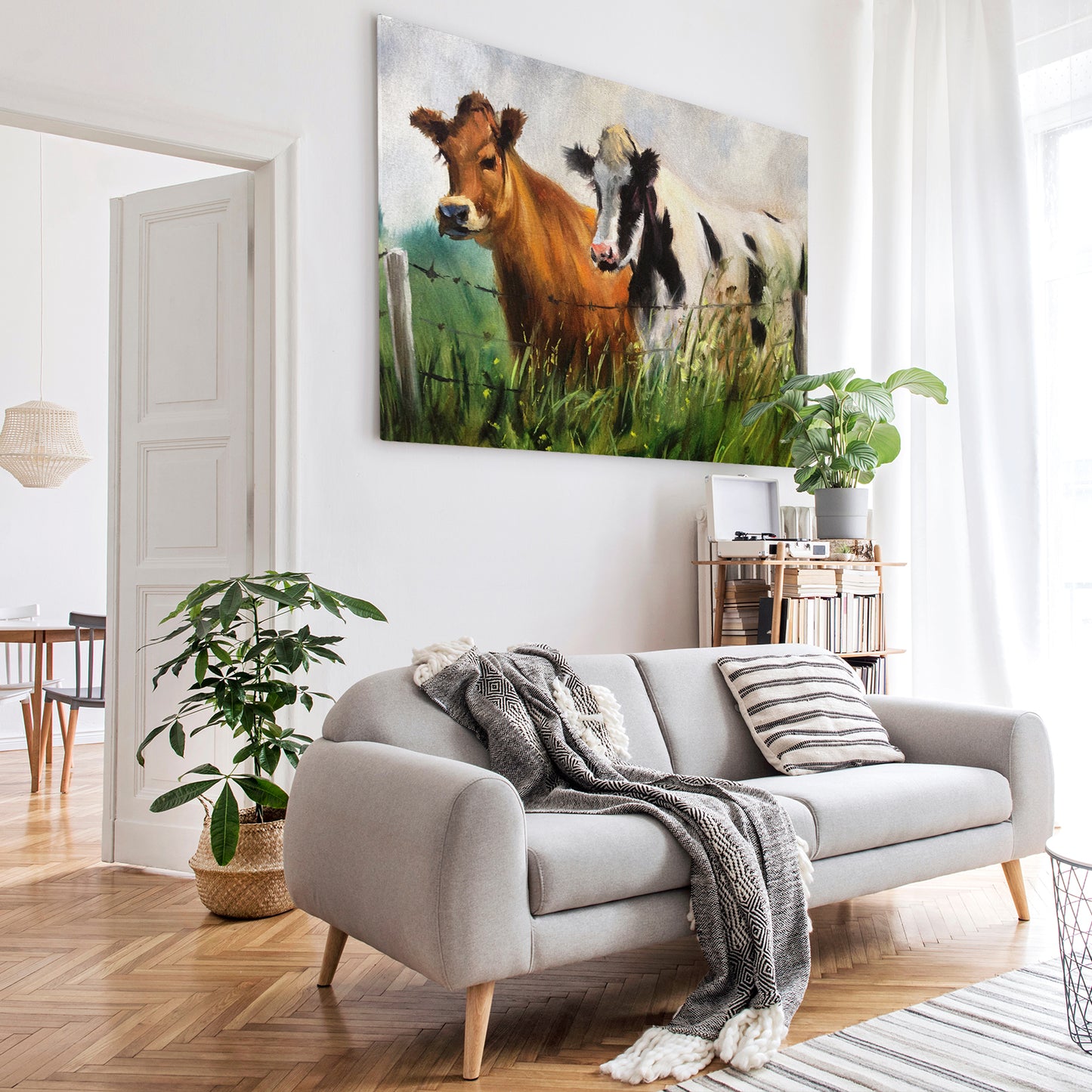 Canvas Wall Art of Vintage Cow