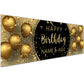 Personalised Birthday Banners in Black Gold Print