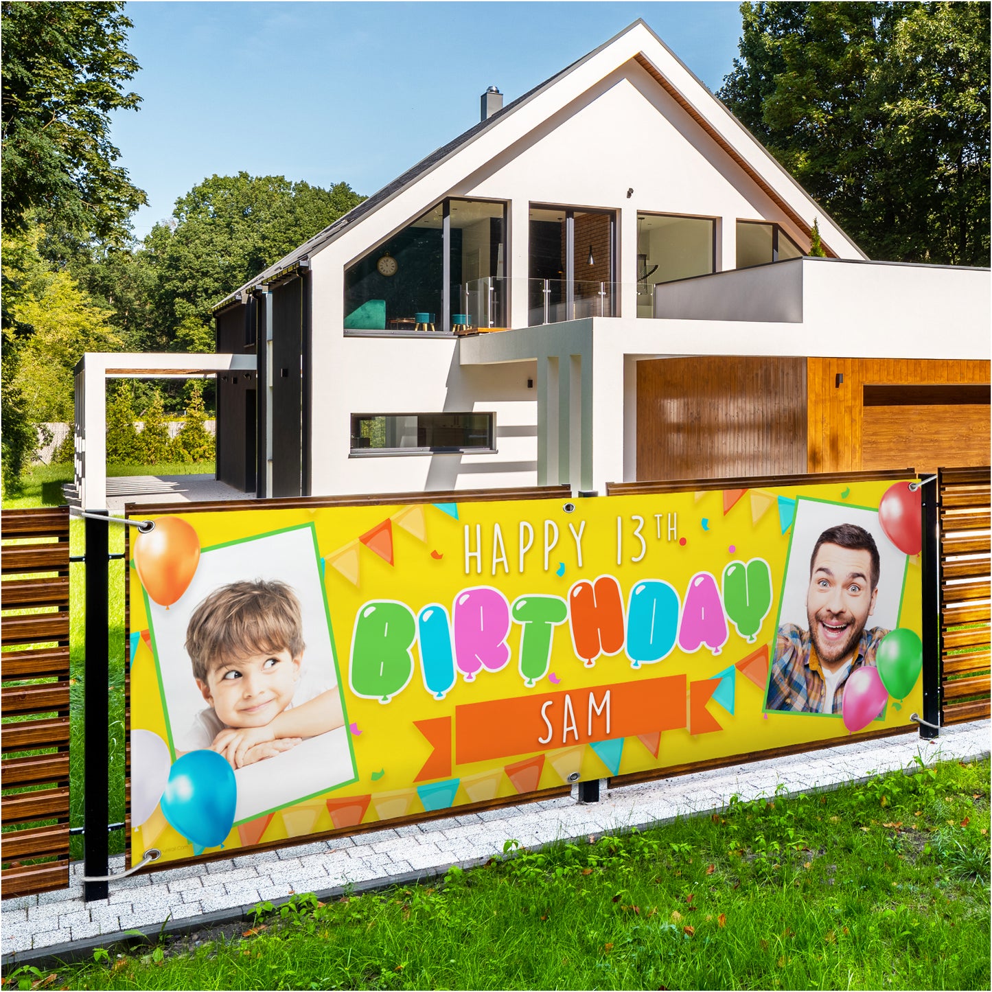 Personalised Birthday Banners in Party Colours Design 4