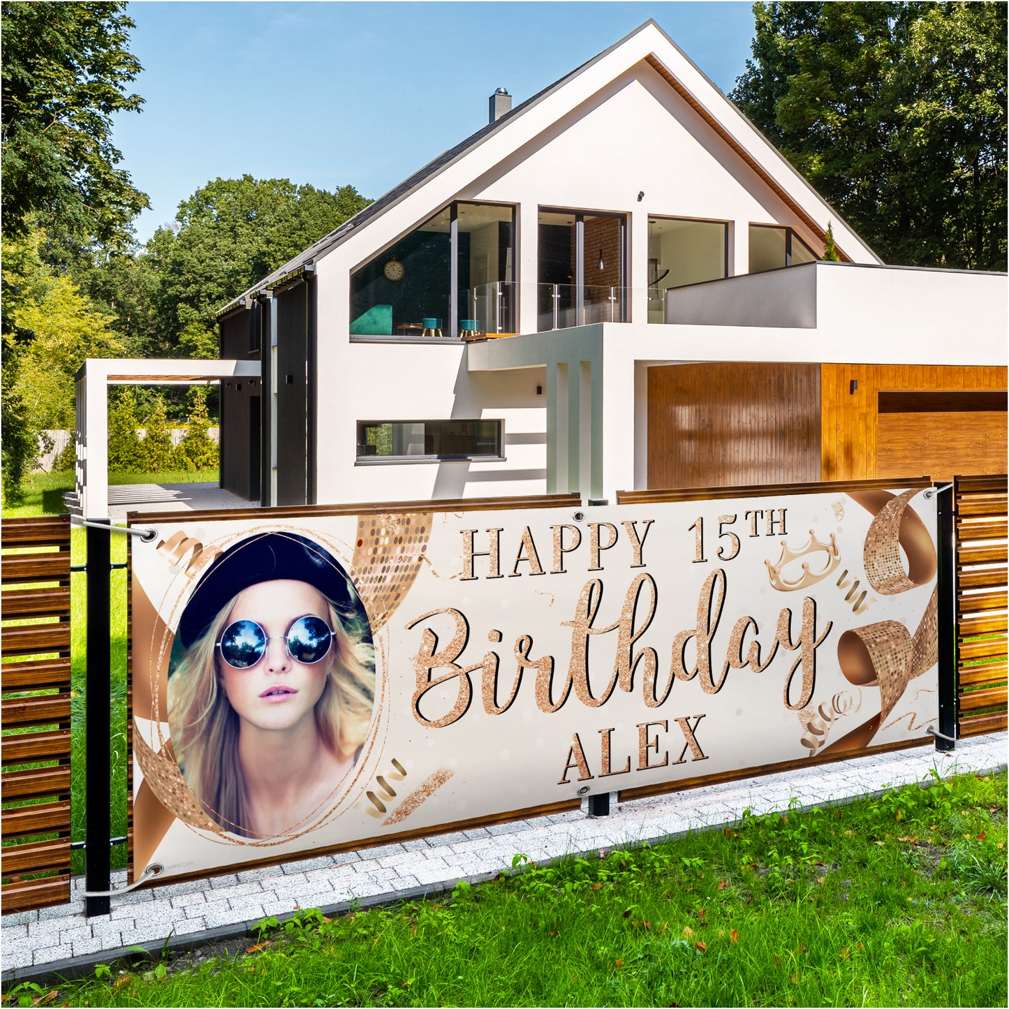 happy birthday personalised banner