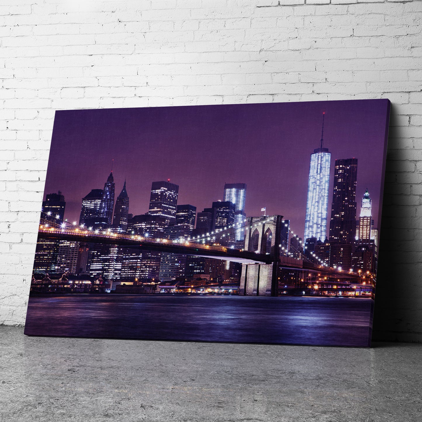 Canvas Wall Art of Retro Purple New York City Canvas Prints
