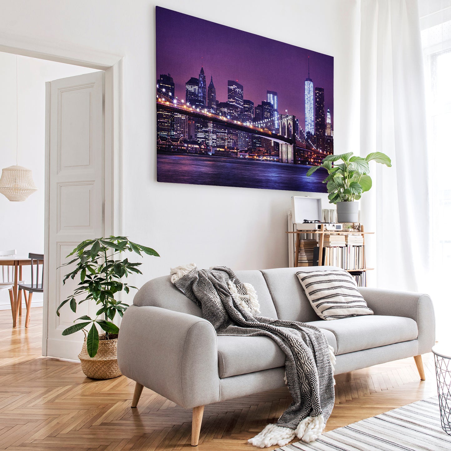 Retro Purple New York City Canvas Prints