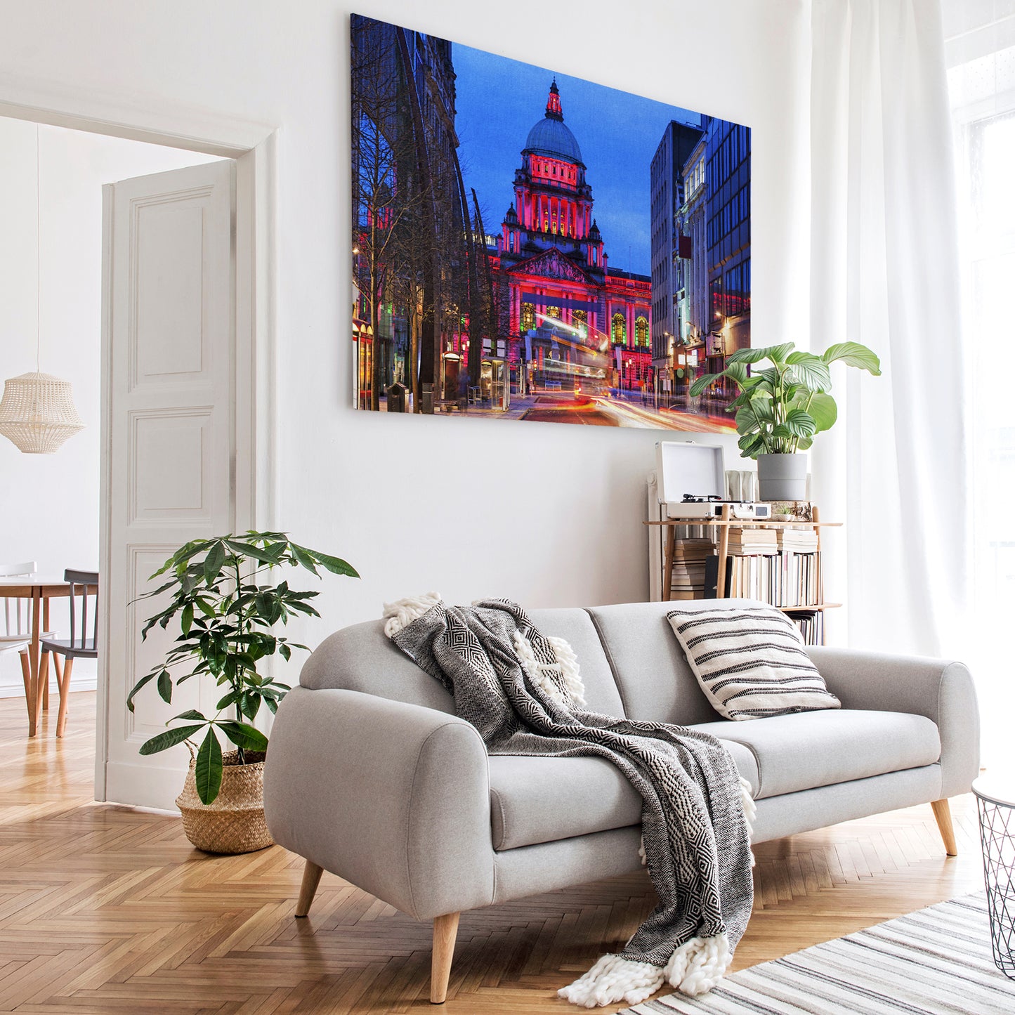 Neon Belfast City Canvas Prints