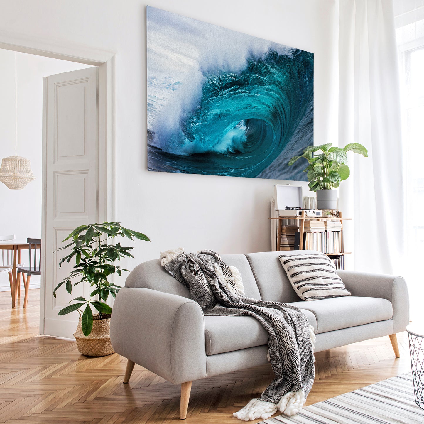 Teal Wave Canvas Prints