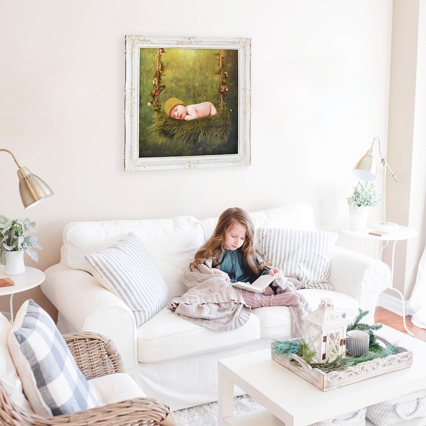 Square Custom Photo Canvas - Gold frame effect