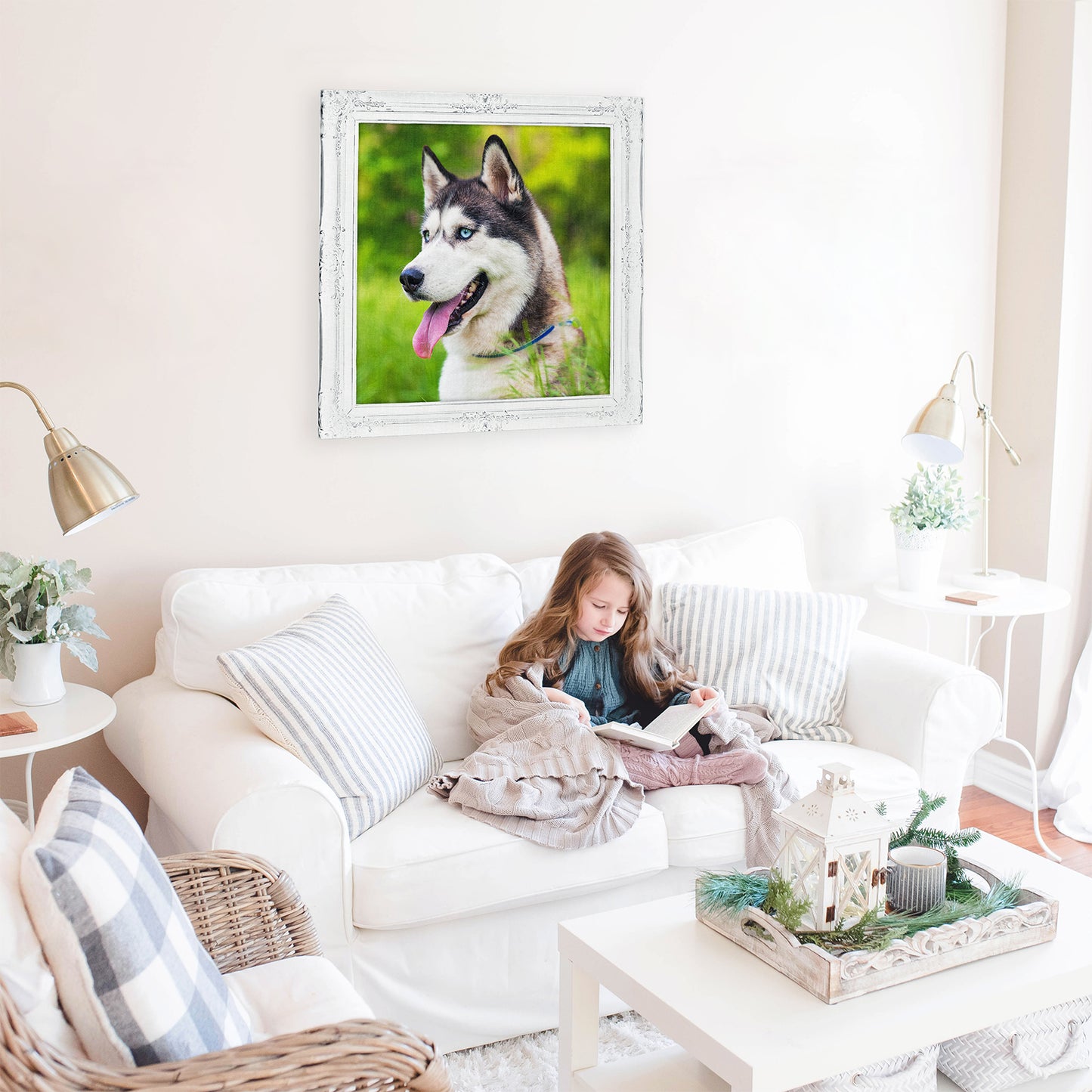 Square Custom Photo Canvas - Silver Frame Effect
