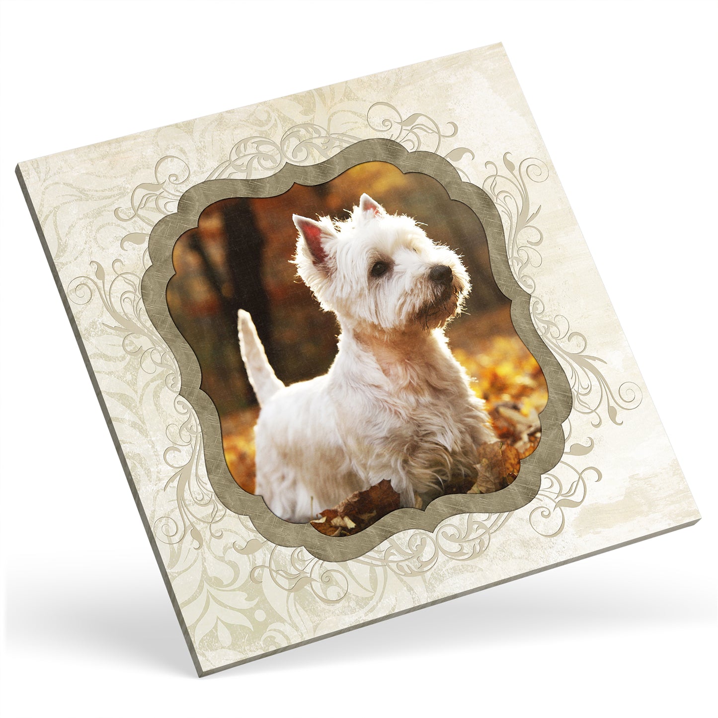 Square Custom Photo Canvas - Beige Frame Effect