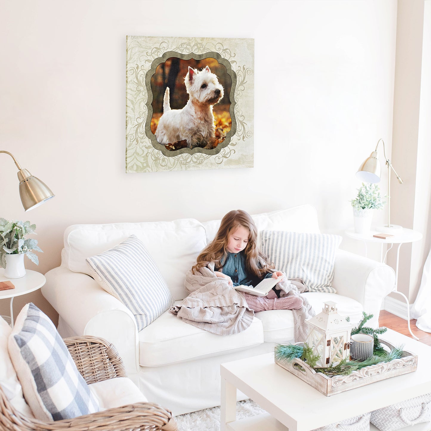 Square Custom Photo Canvas - Beige Frame Effect
