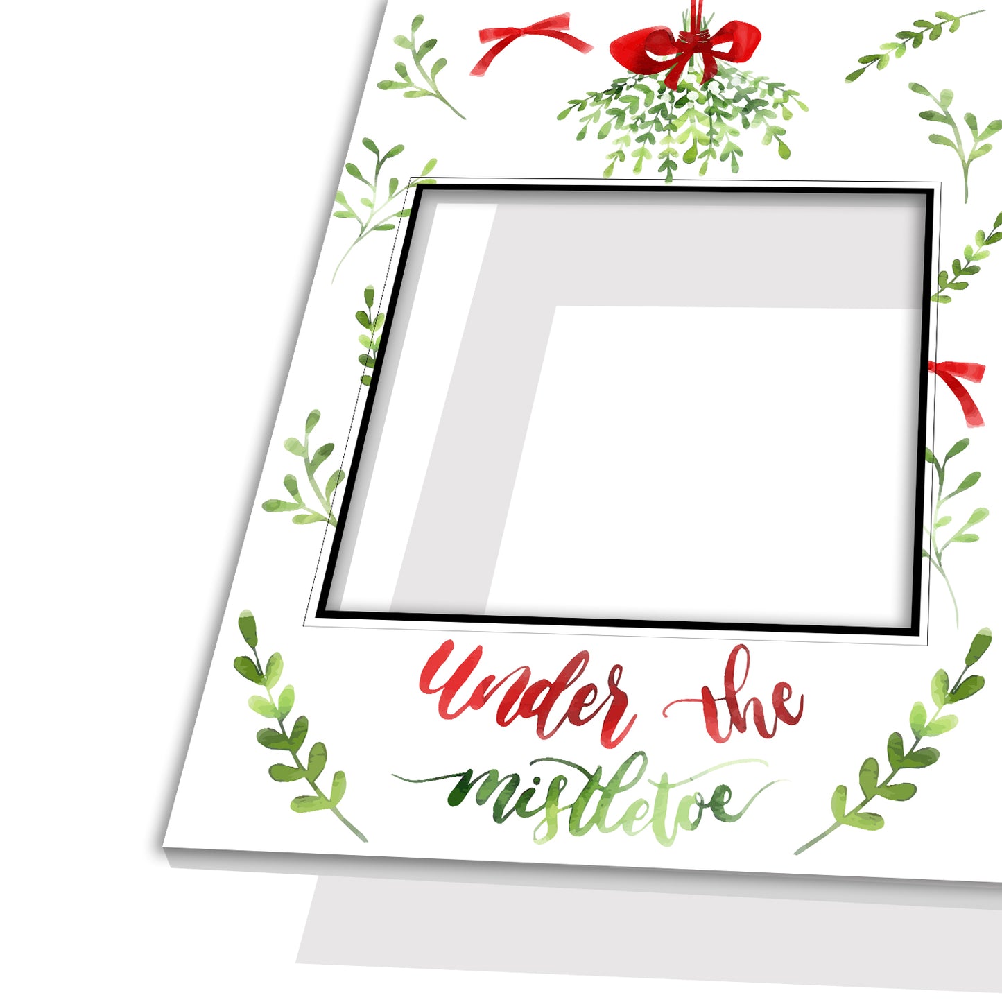 Merry Christmas Green Personalised Selfie Photo Frame Prop 2
