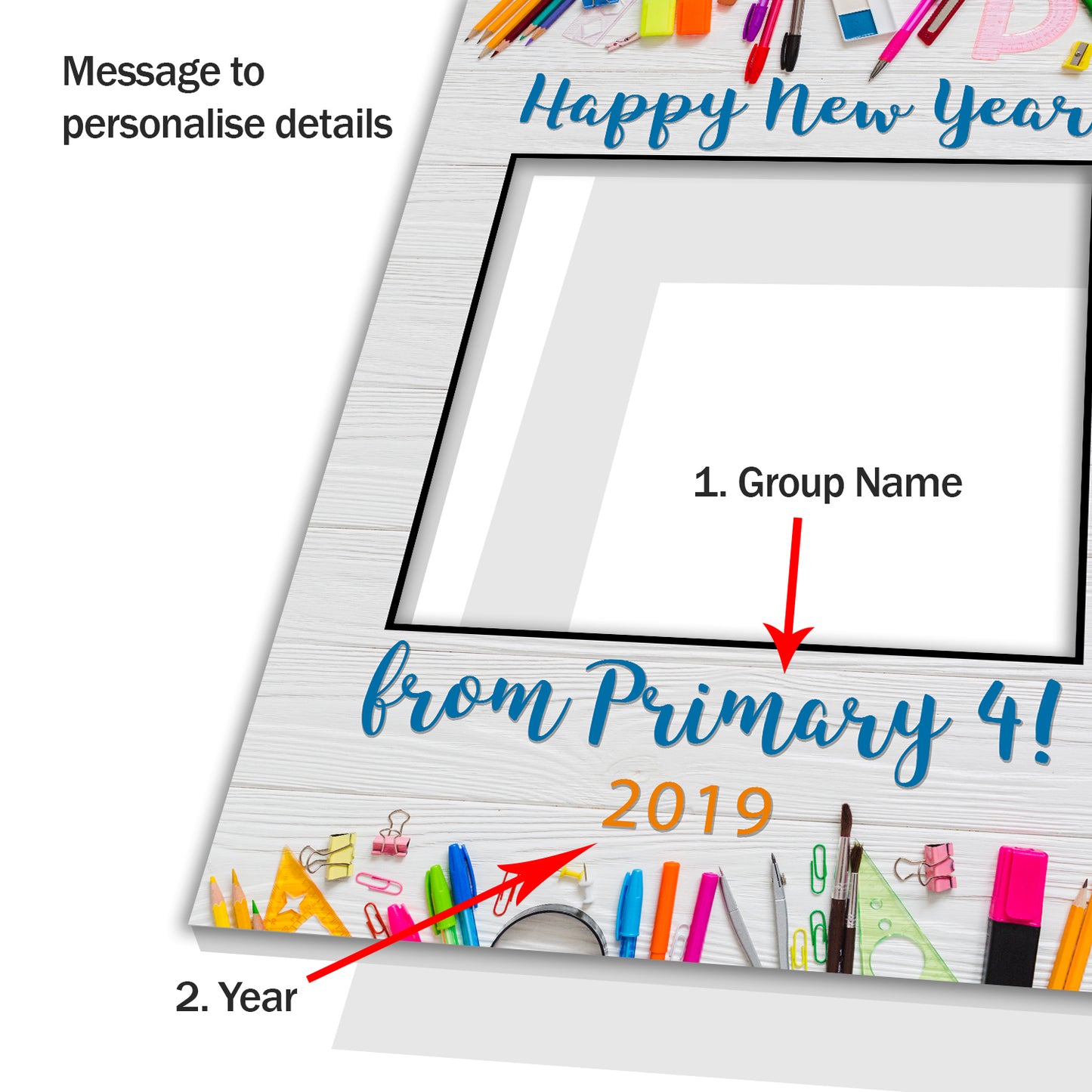 School New Year Pencil Personalised Selfie Frame Photo Frame Prop