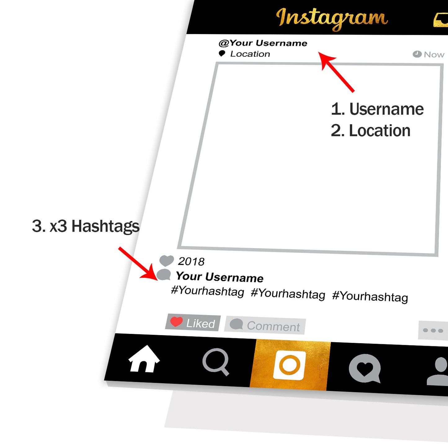 Instagram Social Media Personalised Selfie Frame Photo Frame Prop