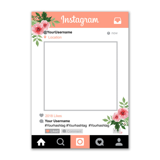 Orange Instagram Social Media Personalised Selfie Frame 