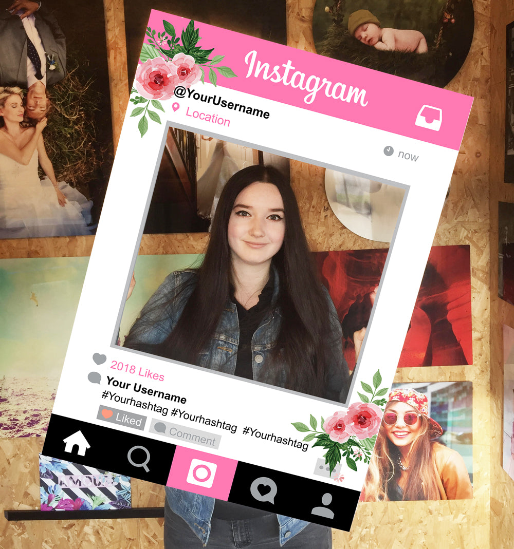Pink Instagram Social Media Personalised Selfie Frame 1