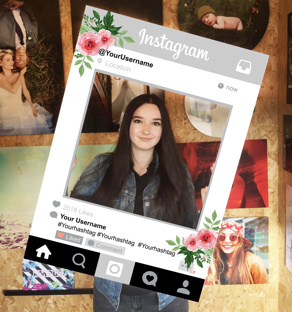 Grey Instagram Social Media Personalised Selfie Frame 2