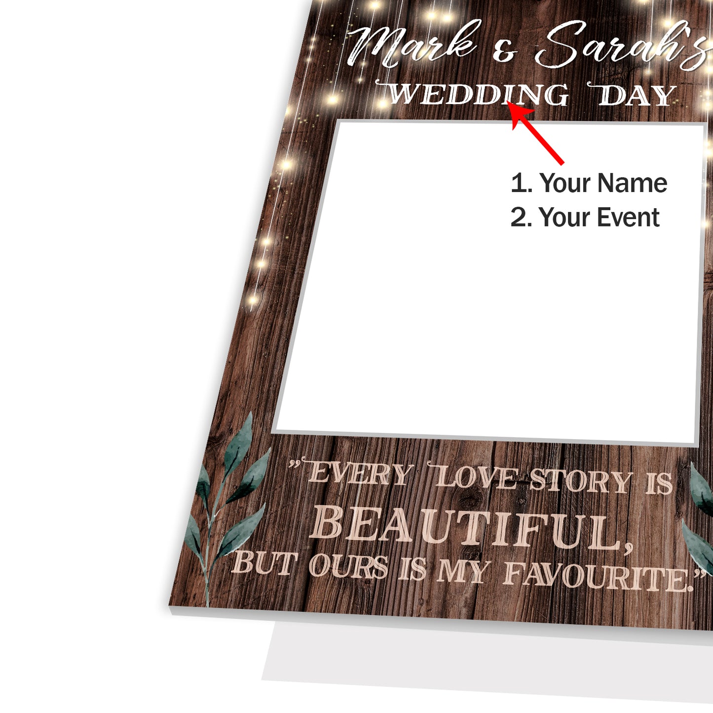 Personalised Selfie Frame Rustic Vintage Photo Board