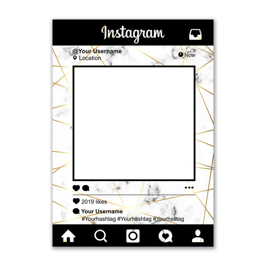 Marble Effect Instagram Social Media Personalised Selfie Frame