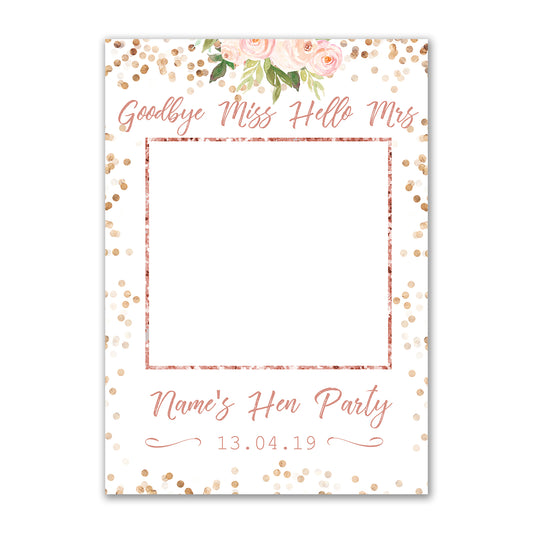 Personalised Selfie Frame Hen Party Photo Board 1