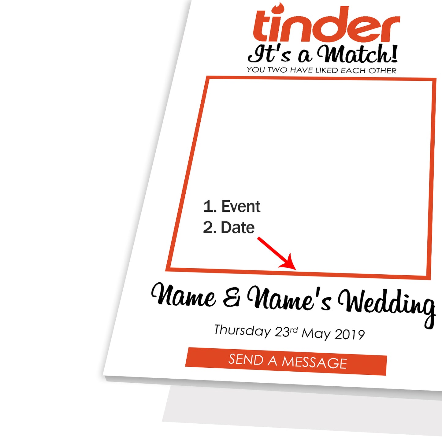 Tinder Social Media Photo Board Personalised Selfie Frame 2