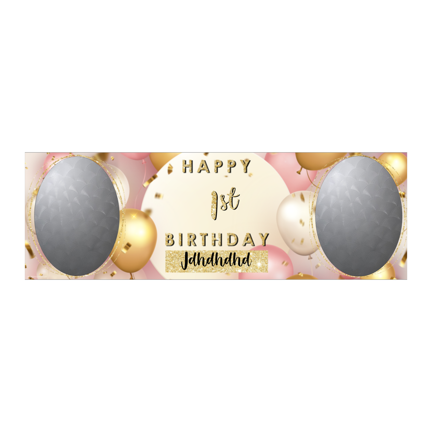 Personalised Birthday Banners Party Decorations in Pink Gold