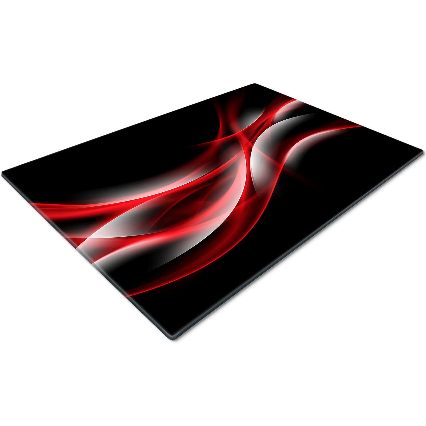 Glass Chopping Board for Kitchen in Black Red White design