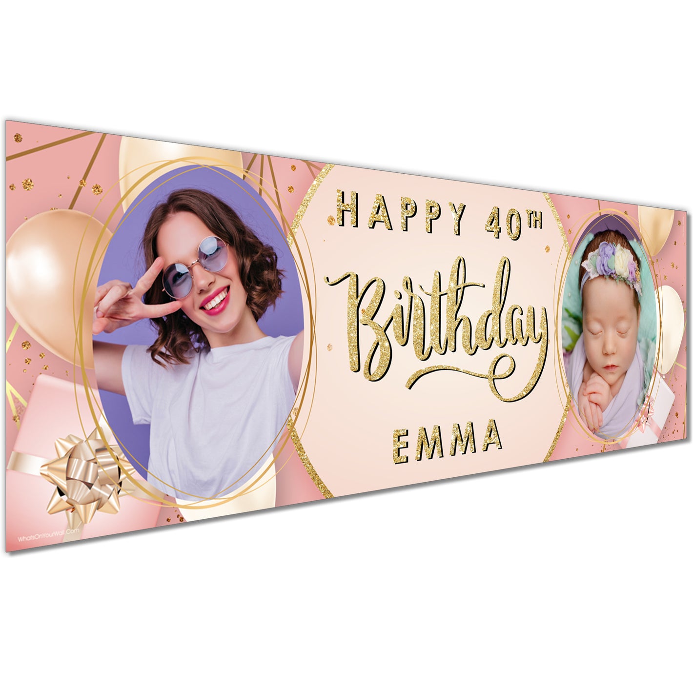 Happy 40th Personalised Birthday Banner