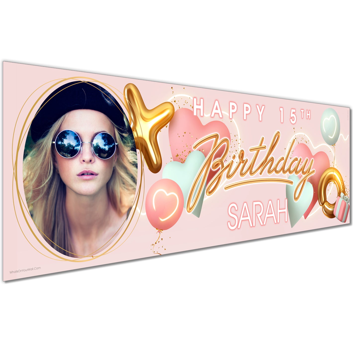Happy 15th Personalised Birthday Banner