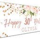 Personalised Birthday Banners in Floral White Design