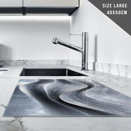 Glass Chopping Board For Kitchen Grey Black Design