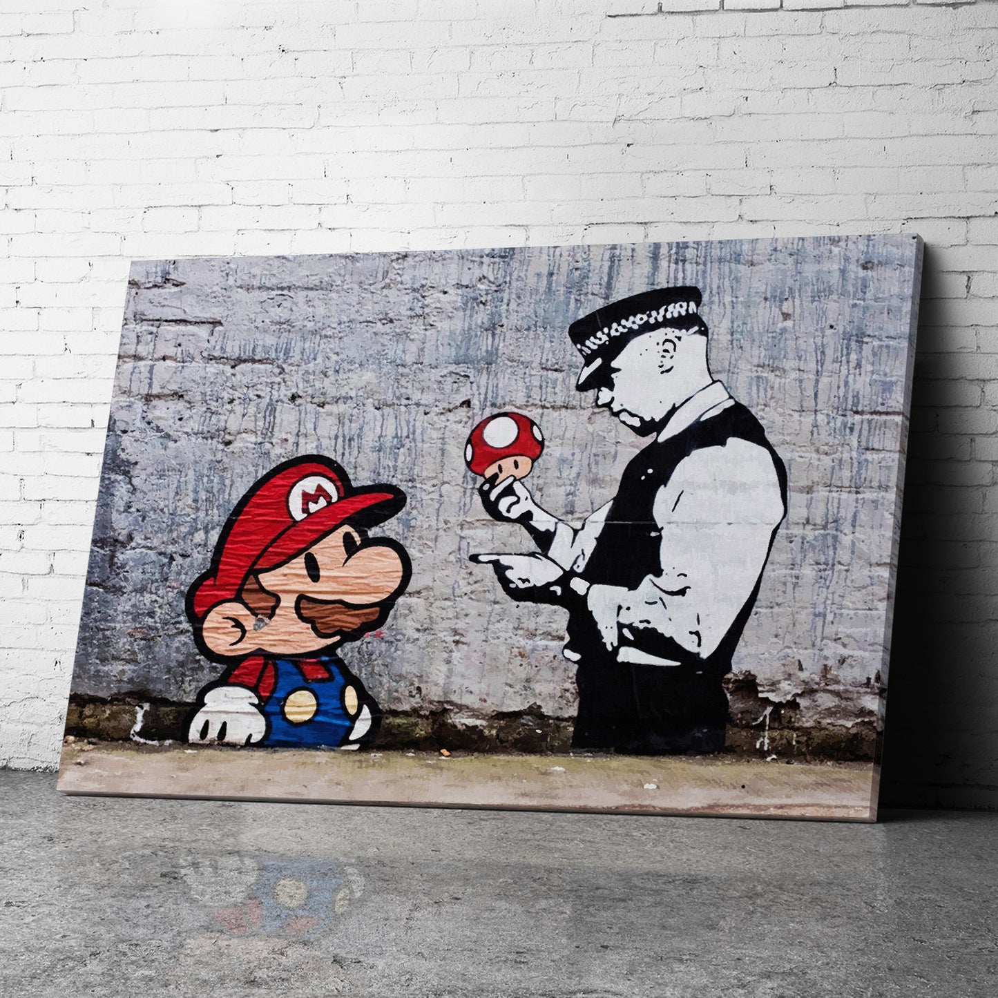 Banksy Canvas Wall Art Banksy Mario Canvas Prints and Framed Pictures