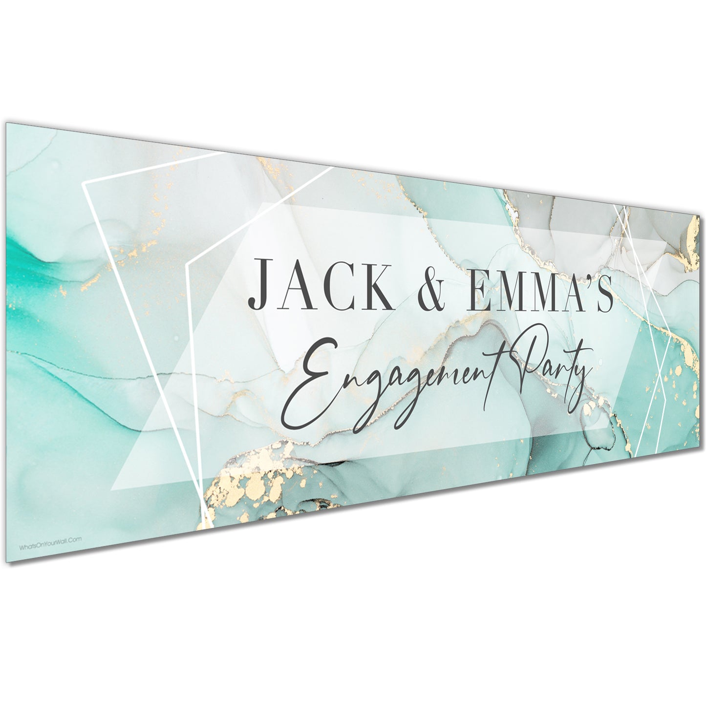 Personalised Engagement Banners in Teal Grey Design