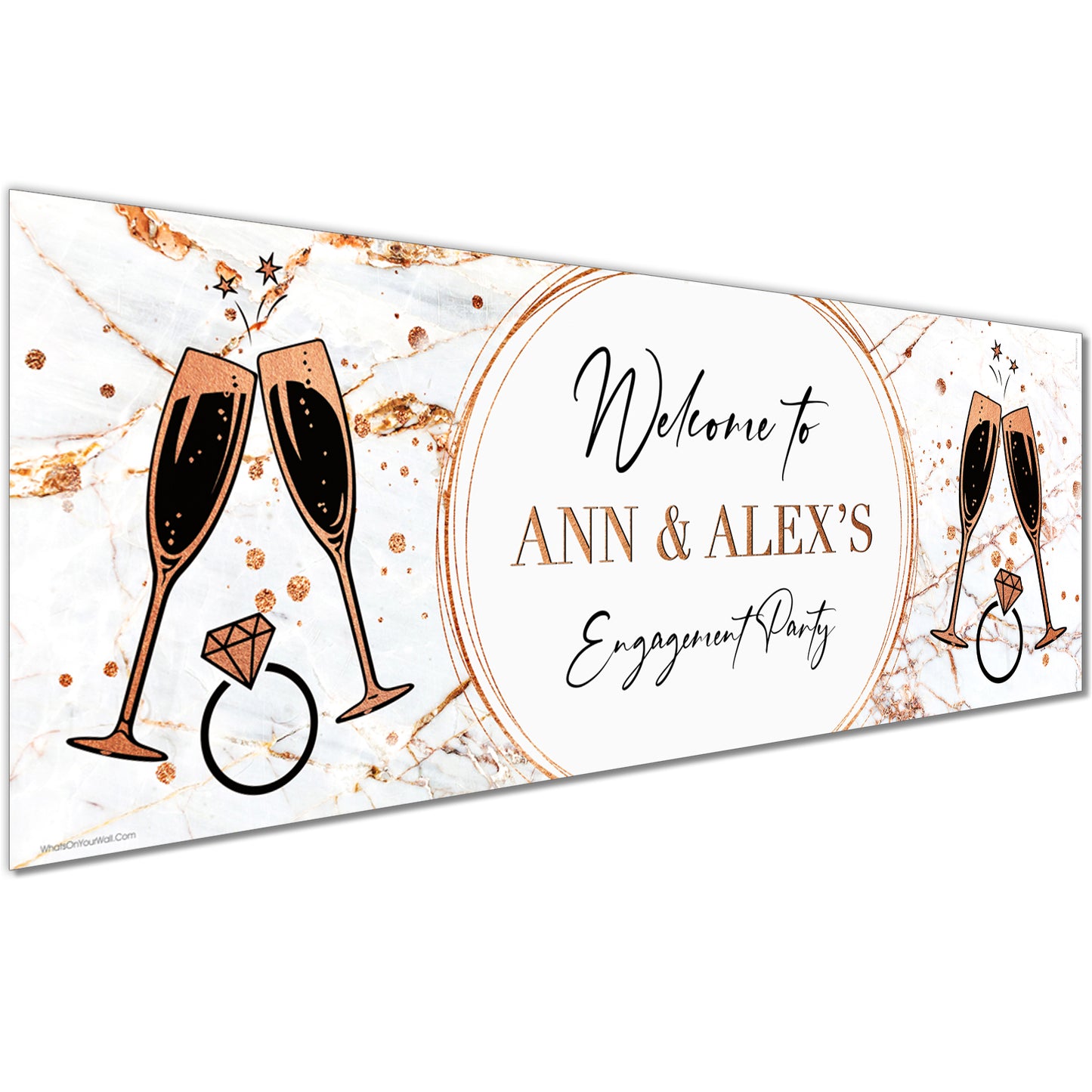 Personalised Engagement Banners in White Gold Design