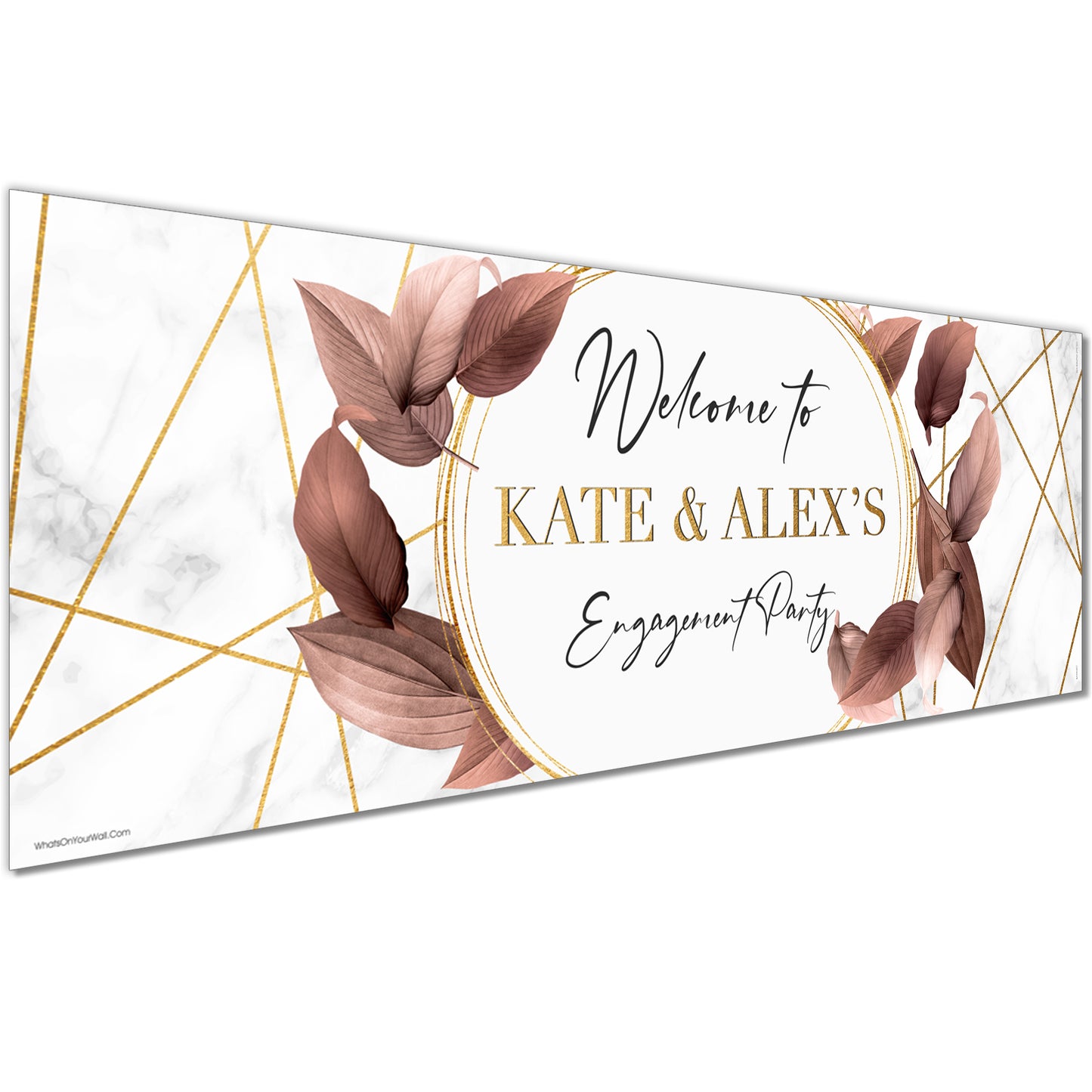 Personalised Engagement Banners in Gold White Design