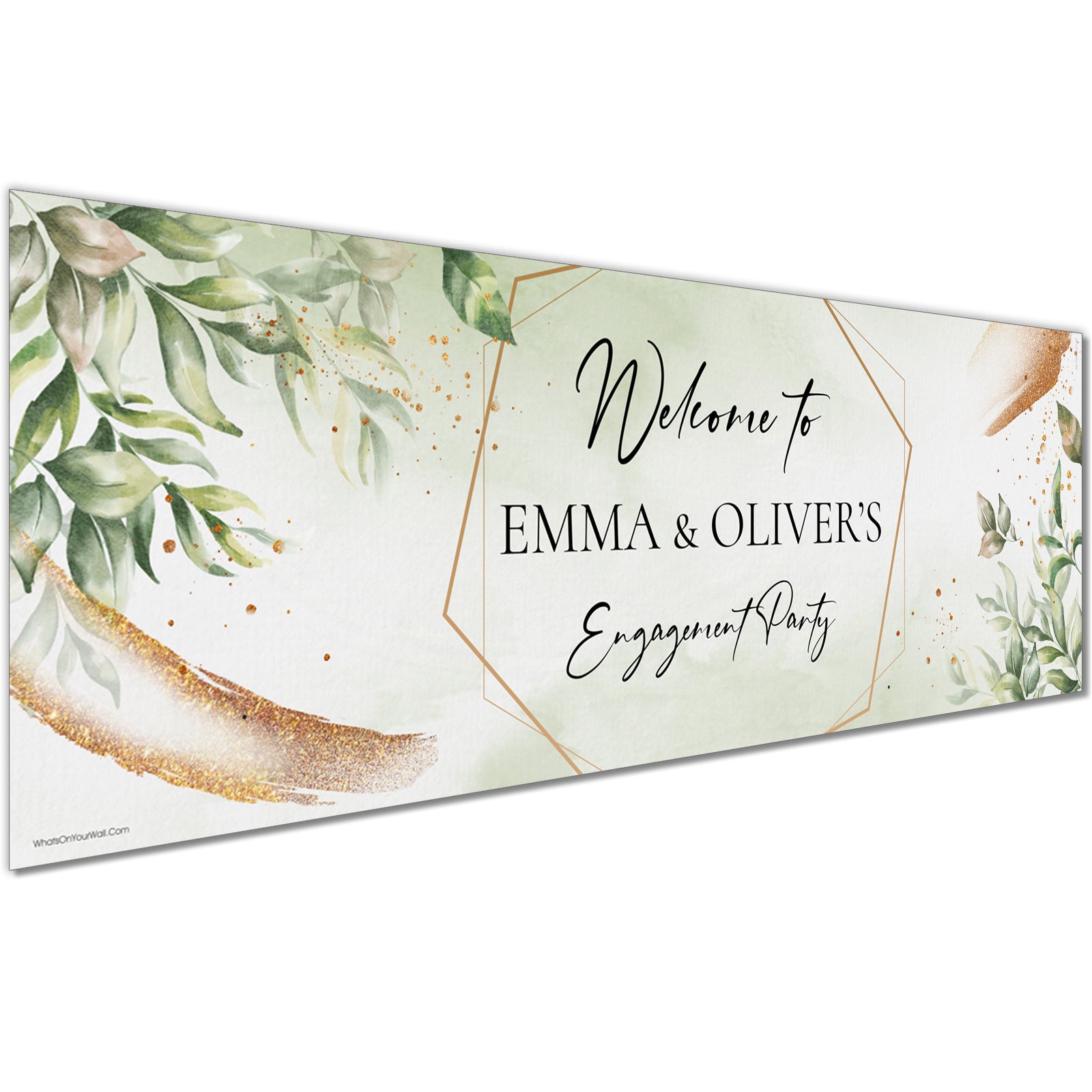 Personalised Engagement Banners in Green Leaf Design