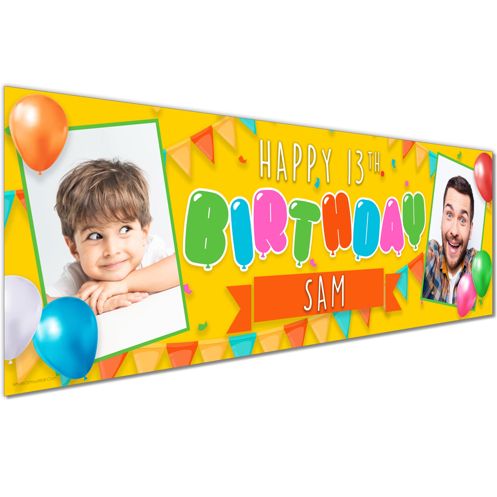 Personalised Birthday Banners in Party Colours Design