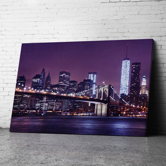 Canvas Wall Art of Retro Purple New York City Canvas Prints 
