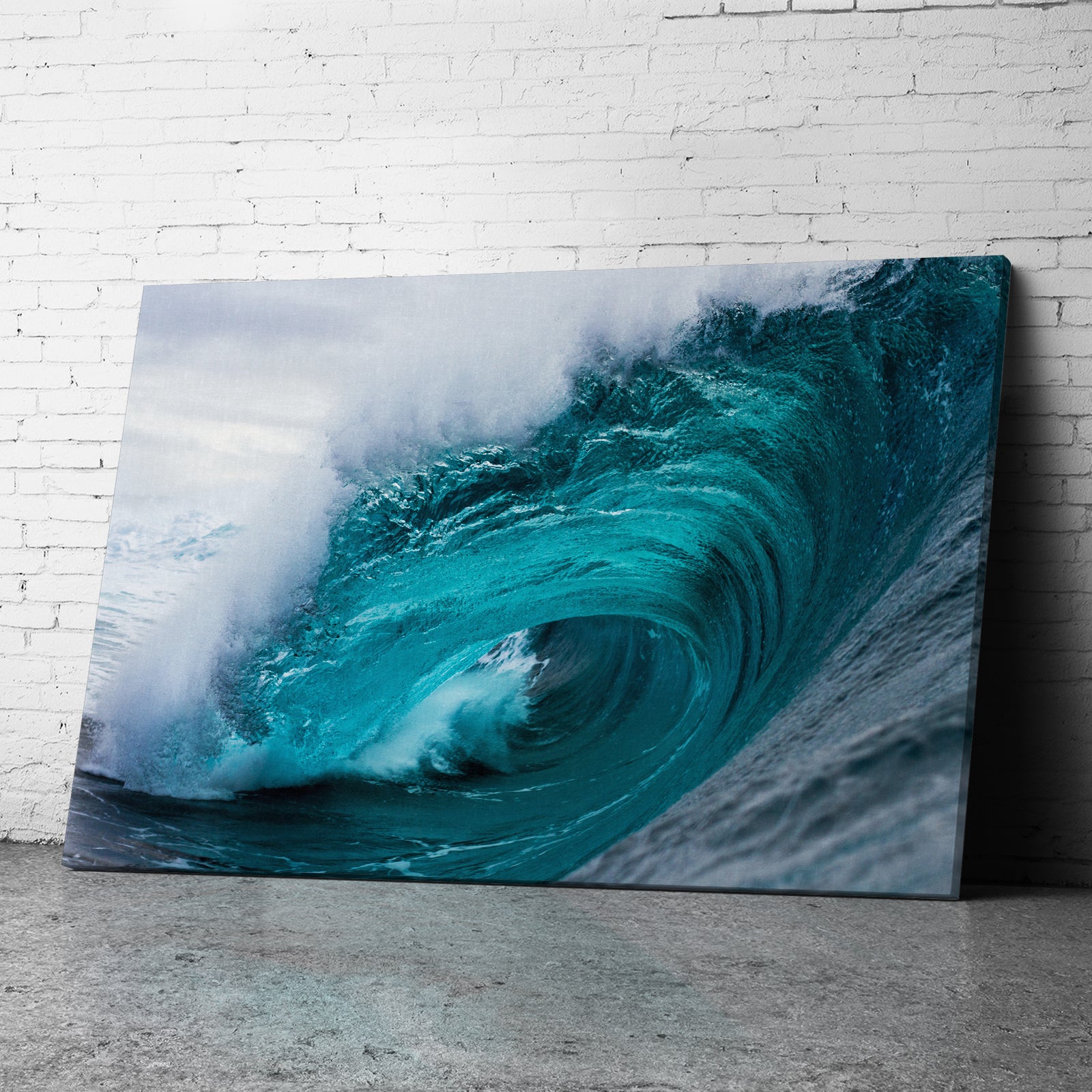 Canvas Wall Art of Teal Wave Canvas Prints 