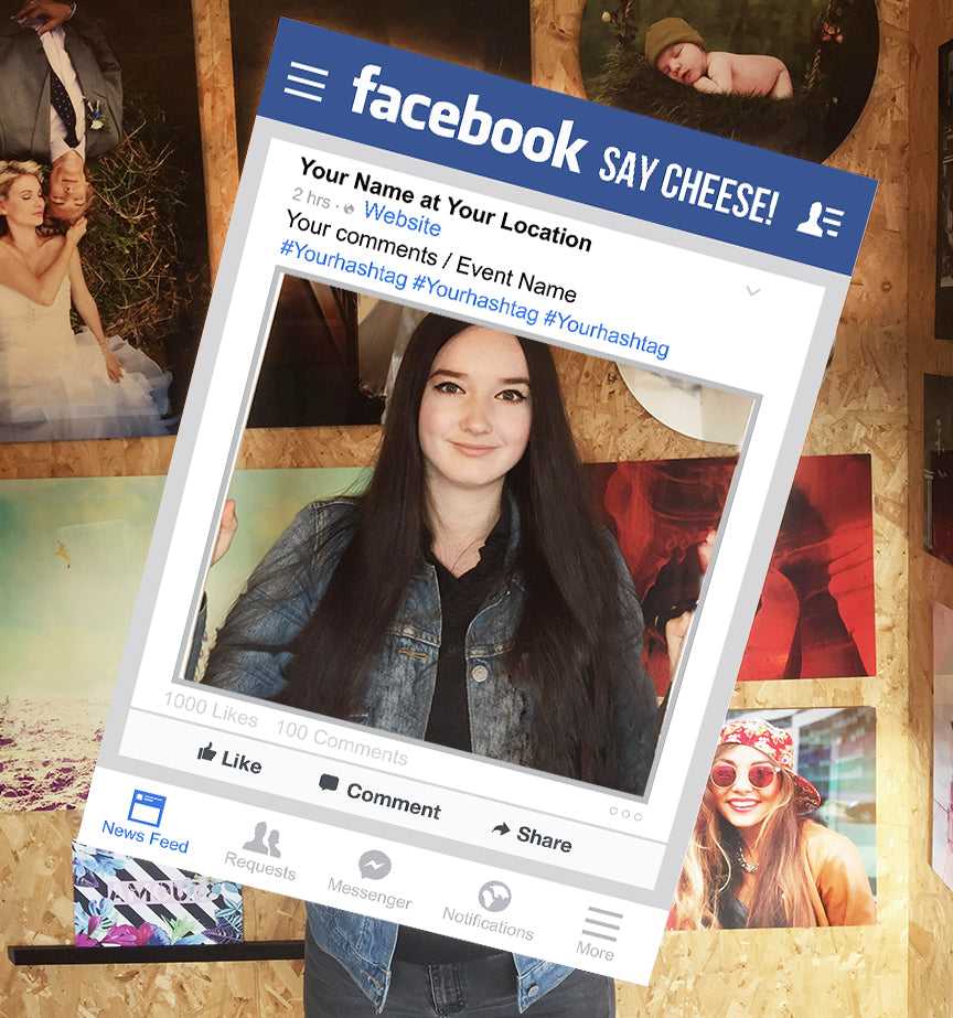 Facebook Social Media  Personalised Selfie Frame Photo Frame Prop
