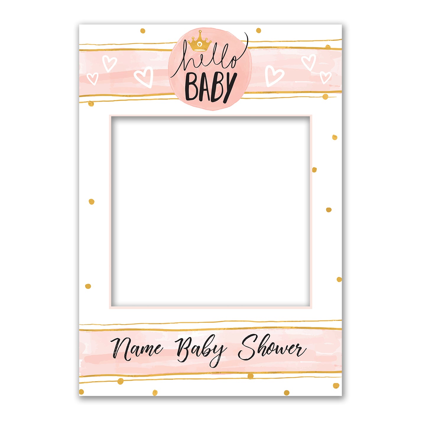 Baby Girl Shower Pink Personalised Selfie Frame Photo Frame Prop 1