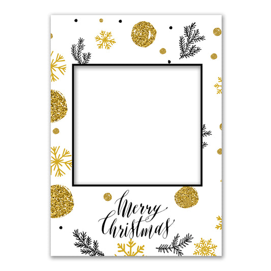 Merry Christmas Gold Personalised Selfie Photo Frame Prop