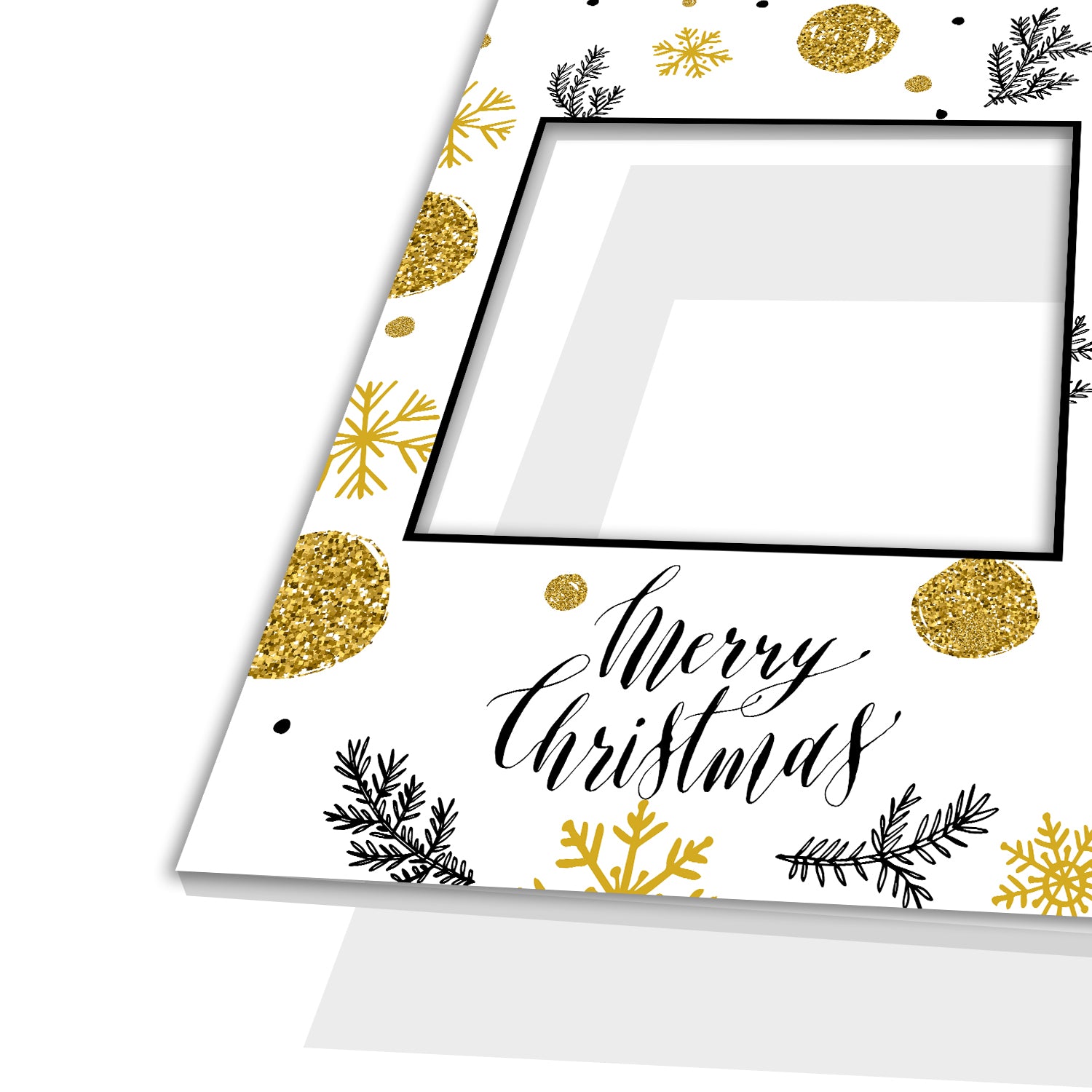 Merry Christmas Gold Personalised Selfie Photo Frame Prop 2