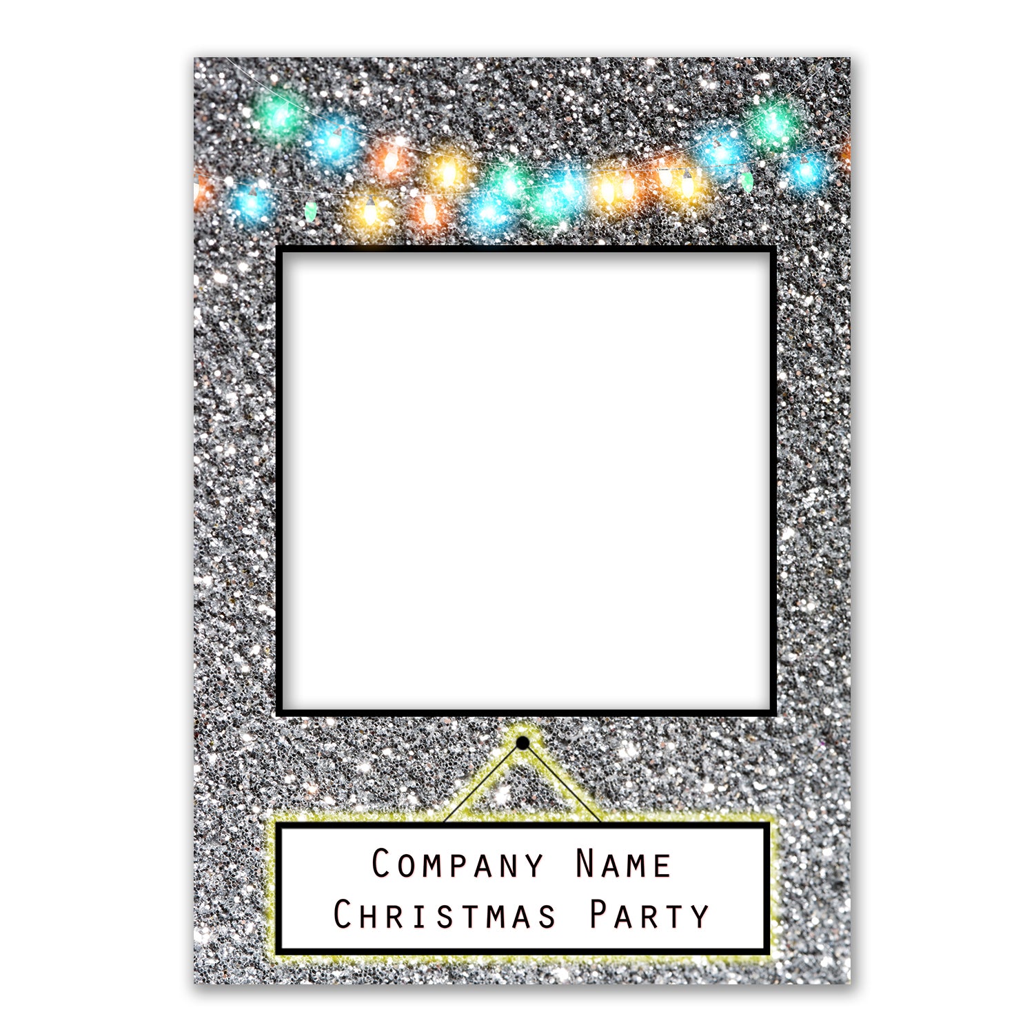 Merry Christmas Lights Personalised Selfie Frame Photo Frame Prop