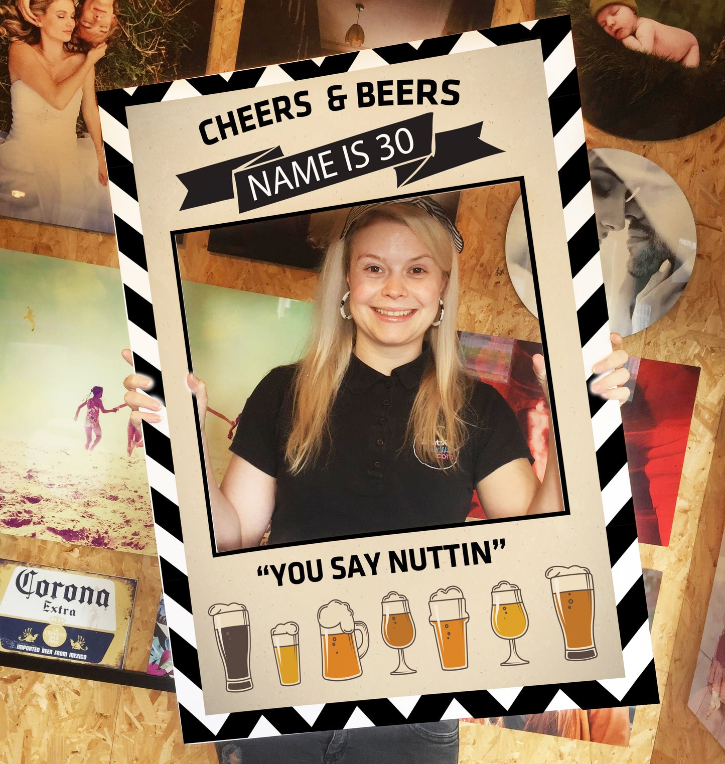 Beer Party Birthday Ale  Personalised Selfie Frame Photo Frame Prop