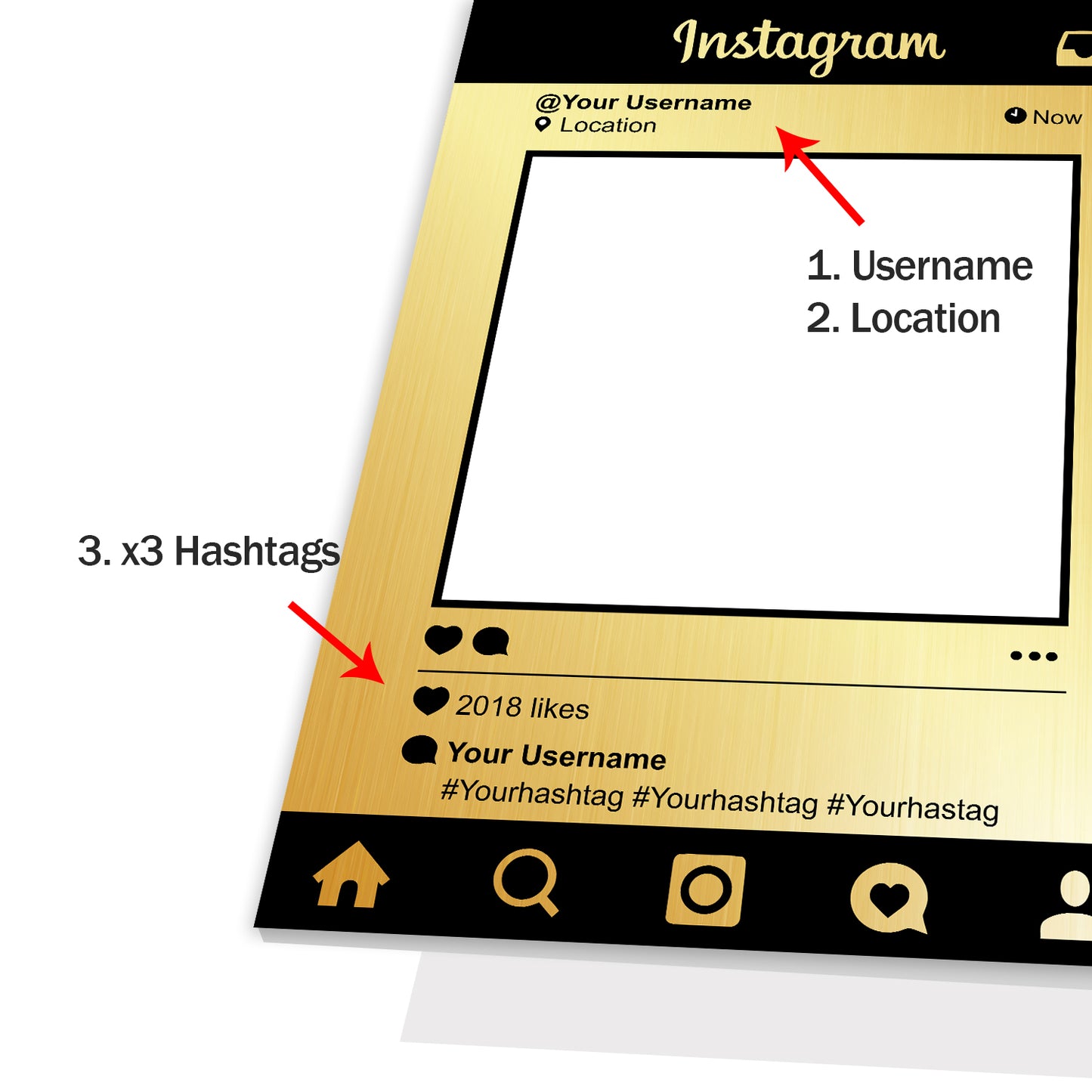 Instagram Social Media  Personalised Selfie Frame Photo Frame Prop