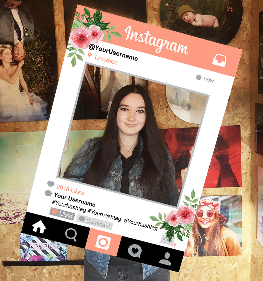 Orange Instagram Social Media Personalised Selfie Frame 1