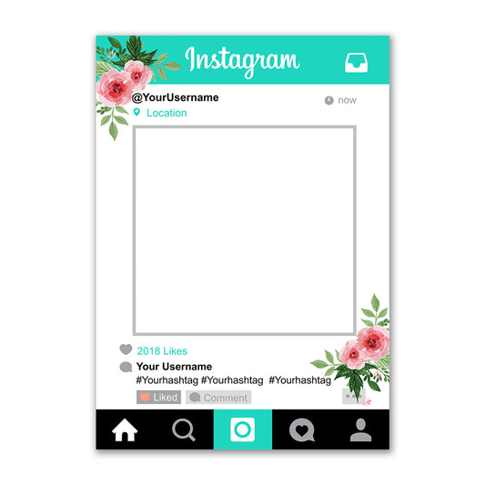 Teal Instagram Social Media Personalised Selfie Frame