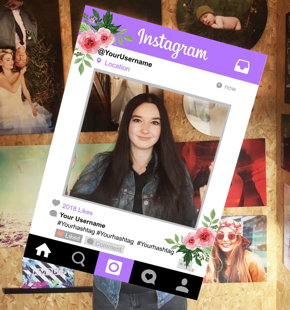 Instagram Social Media  Personalised Selfie Frame Personalised Selfie Frame Purple