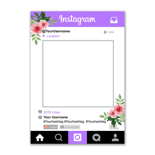 Instagram Social Media  Personalised Selfie Frame Personalised Selfie Frame Purple