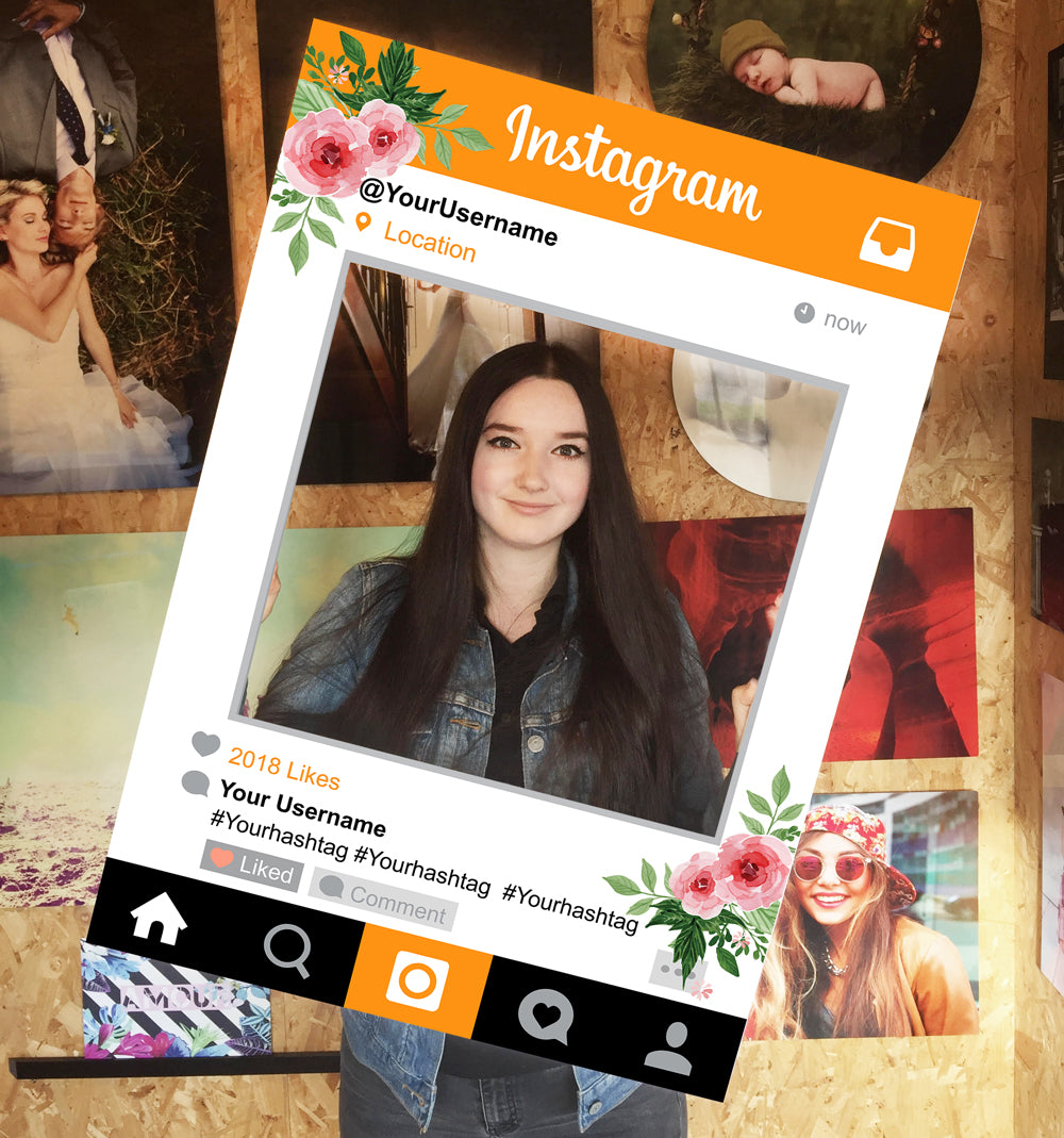 Instagram Social Media  Personalised Selfie Frame Personalised Selfie Frame Orange