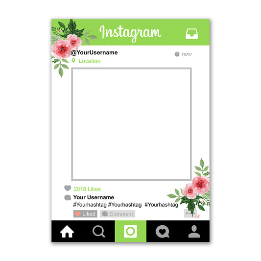 Instagram Social Media  Personalised Selfie Frame Personalised Selfie Frame Green