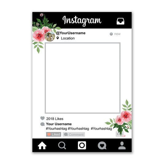 Instagram Social Media  Personalised Selfie Frame Personalised Selfie Frame Black